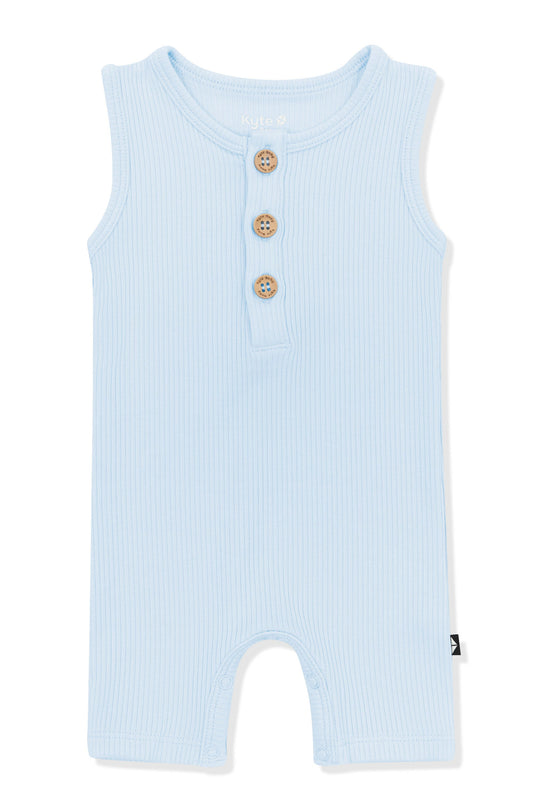 Ribbed Sleeveless Shortall in Breeze