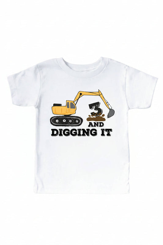 Digging My Age Kids Graphic Tee | White